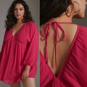 Anthropologie LetMeBe Pink Baby Doll Dress - Size XL